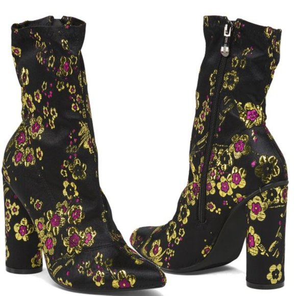 Cape Robbin Shoes - Cape Robbin Women's Floral Fabric Sock Bootie 7